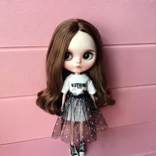 Cute lythe Cloth Long Letter T-shirt + Lace Tulle Tutu Dress A Set Blyth Doll Accessorios lythe Azone Momoko Doll Clothes Cute lythe Cloth Long Letter T-shirt + Lace Tulle Tutu Dress A Set Blyth Doll Accessorios lythe Azone Momoko Doll Clothes
