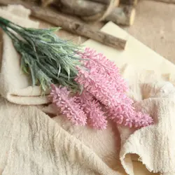 Elegant Lavender Faux Flower Bouquet - Premium Lifelike Decor for Home, Wedding, and DIY Projects (Set of 3) (Pink)