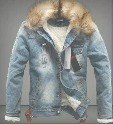 Damen Denim Jacke Mit Sherpa Fleece - Gefüttert Mit Kunstpelz Kapuze