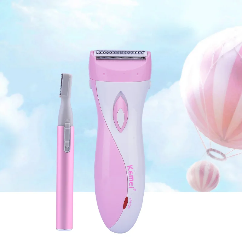 Shaver para Rosto e Corpo de Biquíni Removedor de Pêlos + Pente Escova de Sobrancelha Feminino Elétrica Recarregável Lady Depiladora Trimmer Navalha