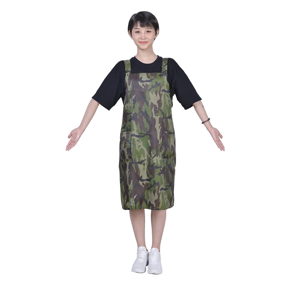 

High Quality Waterproof Camouflage Apron For Hairdresser Gown Working Uniform Cafe Apron Anti Dust Hair Pinafore Outdoor Cloth