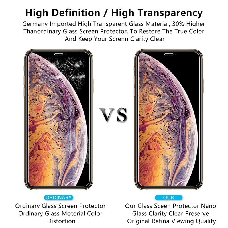 Закаленное стекло 2.5D 0 26 мм для iphone xs max защита экрана 9H премиум iPhone XR X 6 7 8 Plus
