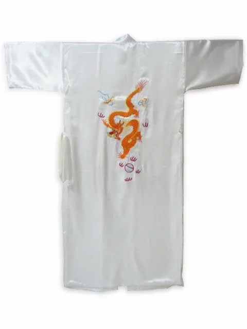 Бордовая китайская мужская Шелковая пижама Новинка банный халат с вышивкой кимоно Размер S M L XL XXL XXXL S0020