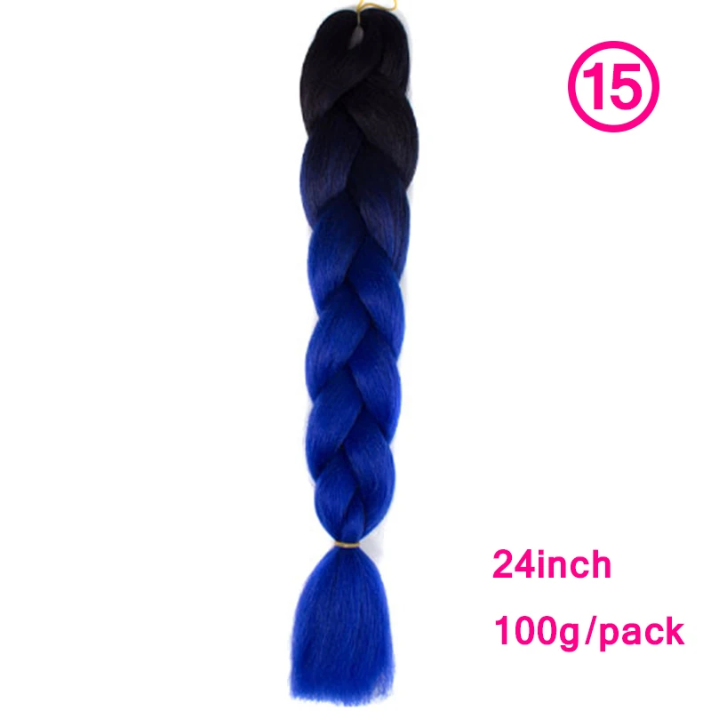 Высокая температура волокна Джамбо косы синтетические плетеные волосы для наращивания 100 г 24 дюйма блонд крючком накладные волосы для женщин - Цвет: P1B/613
