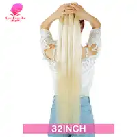 QUEEN BEAUTY 1/3/4 Bundles 613 Remy Blonde Peruvian Straight Hair Weave 8 10 12 14 16 18 20 22 24 26 28 30 32 34 36 inch Bundles