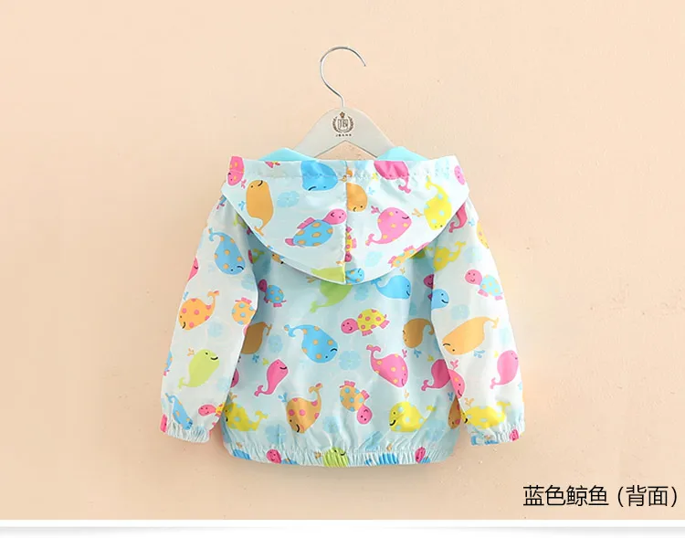 2018 Autumn New Fashion Korea Children'S Clothing Girls Long Sleeve Flower Print  Zipper Top Outerwear Jacket With Hood (14)