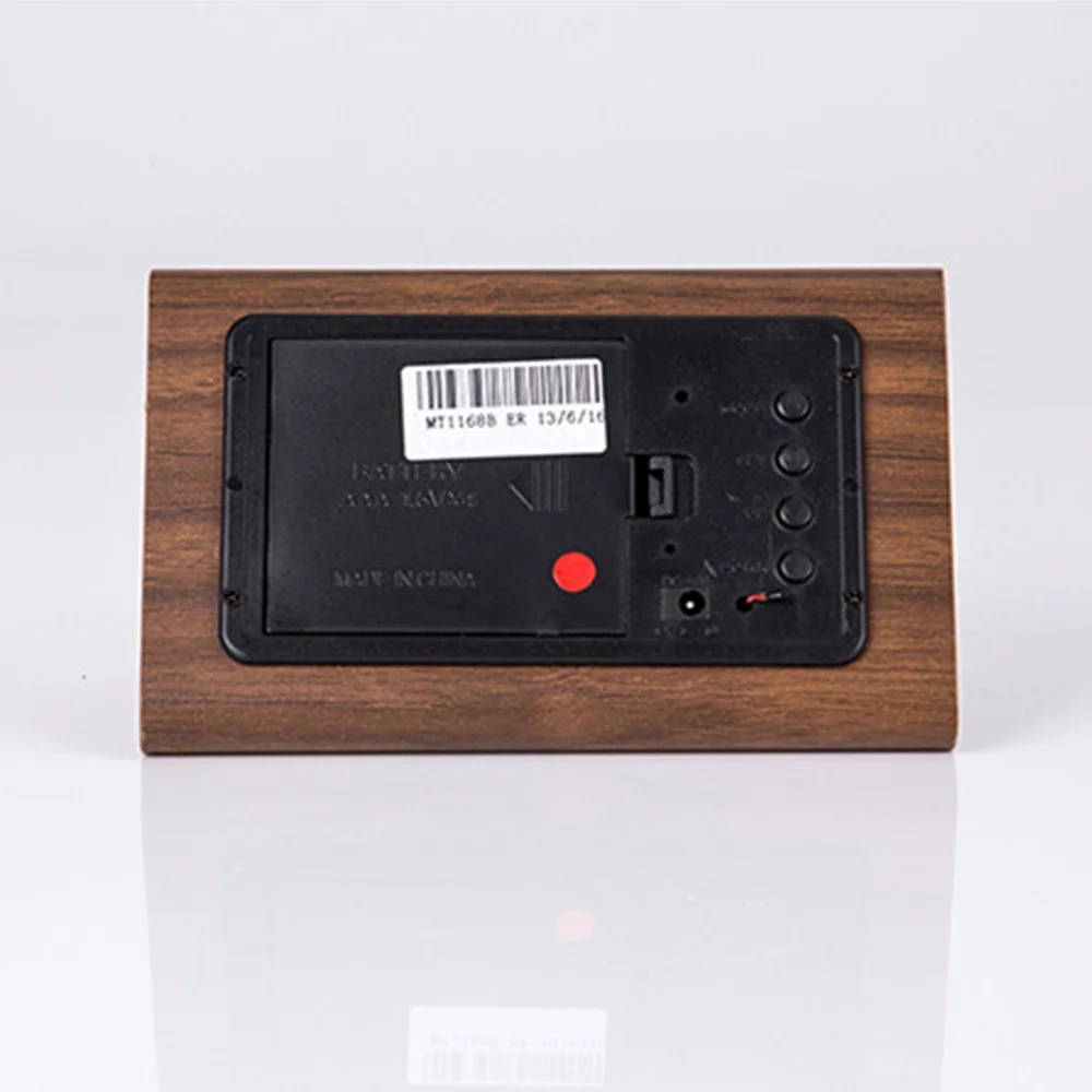 Творческий Деревянный Будильник цифровые часы звук Управление Повтор коричневый деревянный стол светодиодный часы термометр Home Decor подарок