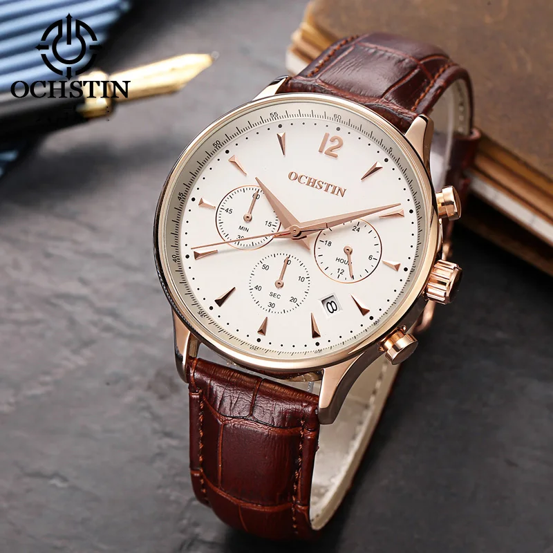  2017 Mens Watches Top Brand Luxury OCHSTIN Men Military Sport Wrist Watch Chronograph Saat Quartz W