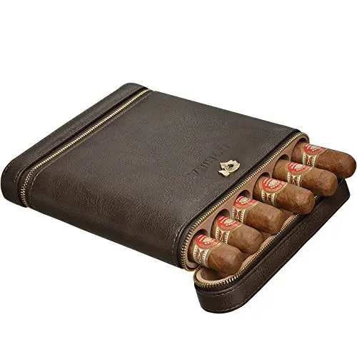 COHIBA Coffee Leather Cedar Lined 6 Tube Cigar Case Humidor W/ Humidifier (Grey) COHIBA Coffee Leather Cedar Lined 6 Tube Cigar Case Humidor W/ Humidifier (Grey)