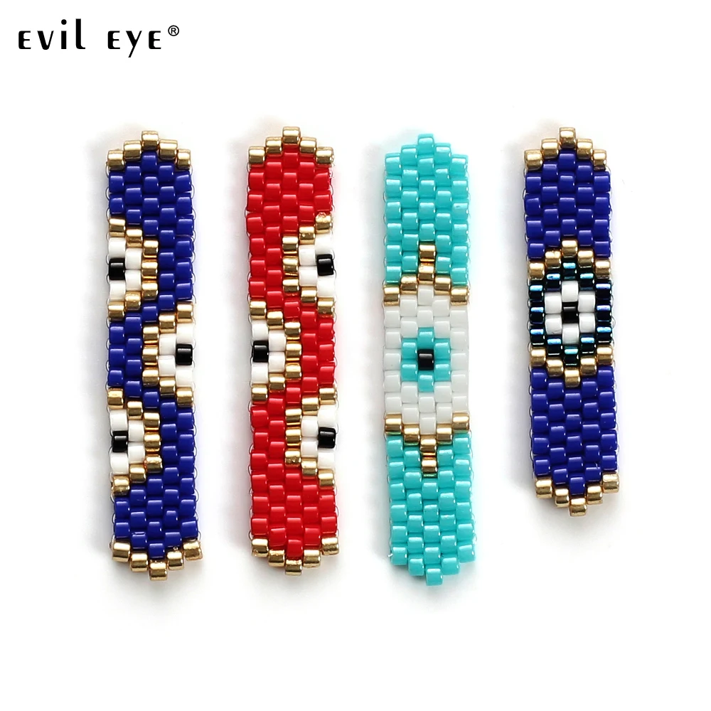 

EVIL EYE 1 PCS Colorful Seed Beads Charms Crystal Bead Diy Bracelet Earring Jewelry Women Gifts Geometry EY5138