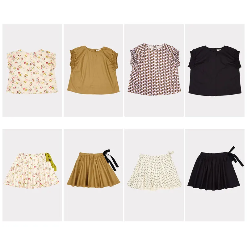 

Children's Skirt Kid Blouses 2019 Spring and Summer New Ins Hot Cbc Same Series Girls Baby Print Shirt Skirt