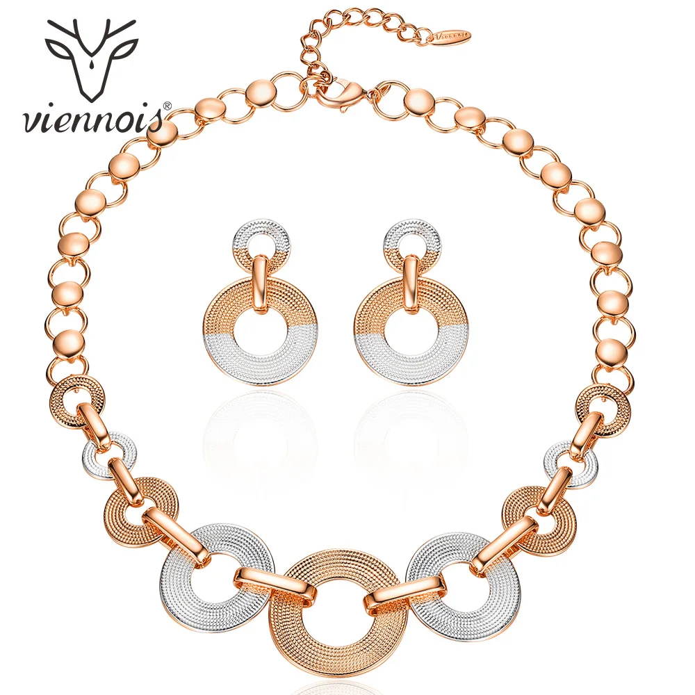 Viennois Золотой Цвет Круглые Ювелирные наборы для женщин розовое золото цвет цепи