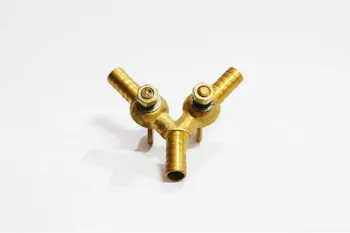 

Y Equal Hose Barb Tee Brass fuel Ball Valve Plumbing fitting with brass handle fit for 8 mm I/D hose