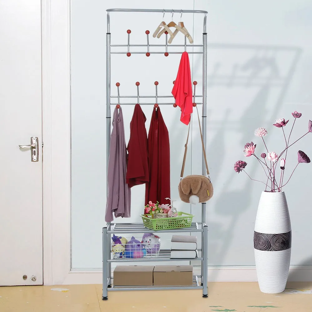 metal coat and shoe rack