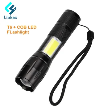 

High Brightness Mini LED Flashlight Cree T6 COB Work Light Aluminium Torch Waterproof Lamp Linterna Penlight 18650