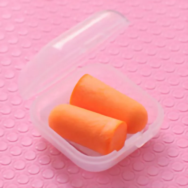 Новая распродажа 1 Набор мягкие поролоновые беруши для ушей конические для путешествий губки для предотвращения шума сна в комплекте коробка - Цвет: orange
