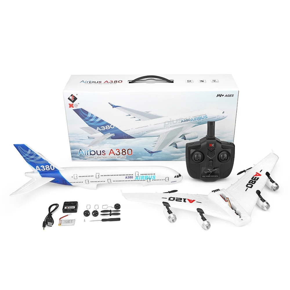 Wltoys XK A120 RTF RC Самолет 2,4 г 3CH Аэробус A380 модель самолета 8 минут полета 505 мм Длина для новичков и профессионалов