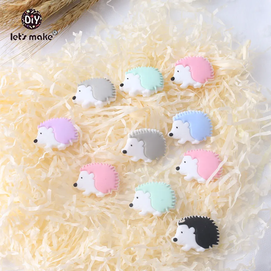 

Let's Make Baby Teether 10pc Stretchy Soft Perle Silicone Porcupine Beads Food Grade Silicone Teether Nurse Gifts Teething Toys