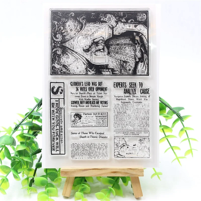 

KSCRAFT Retro Character Transparent Clear Silicone Stamps for DIY Scrapbooking/Card Making/Kids Crafts Decoration Supplies 459