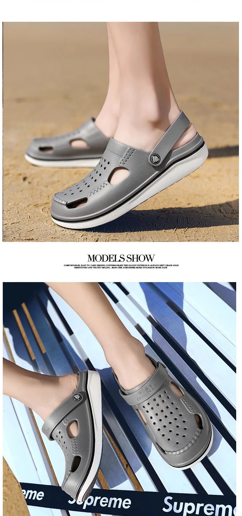 Туфли-сабо для сада, женские легкие быстросохнущие летние пляжные тапки, Классические уличные сандалии, садовая обувь