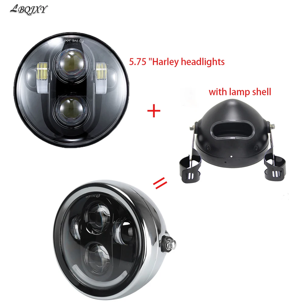 5 75 дюймов светодиодный Корпус фар для Harley круглый 3/4 ''мотоцикл Проектор фары H4