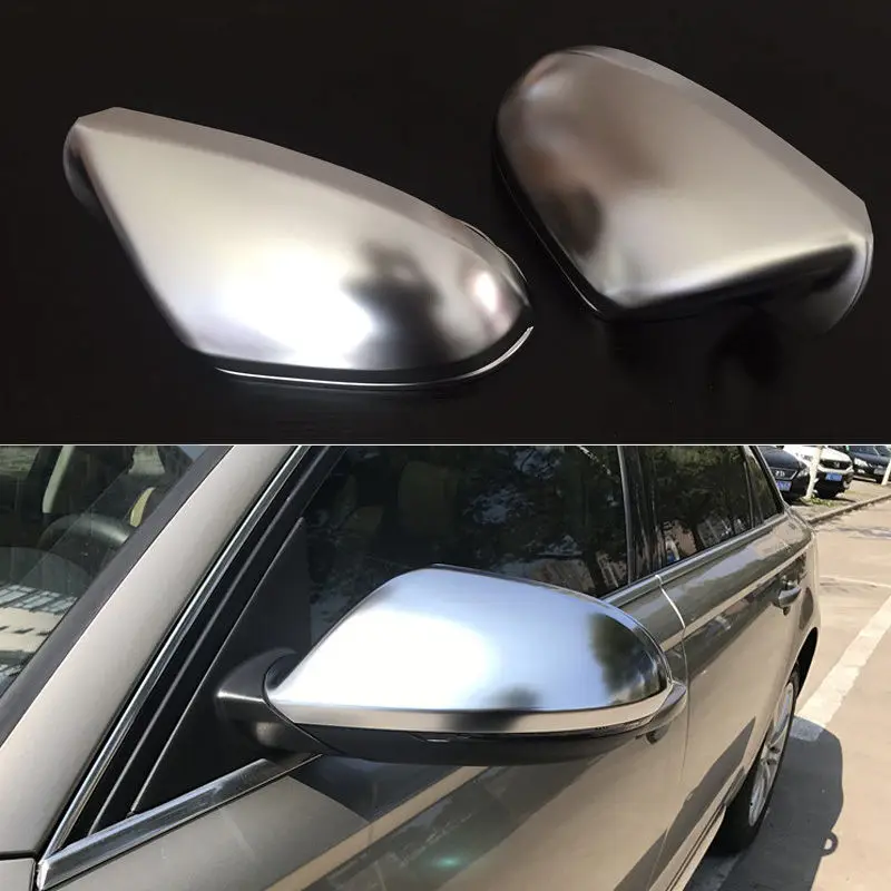 2pcs Silver ABS Chrome Side View Mirrors Replacement Caps Cover For