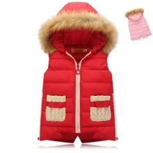 Big girls 2016 new autumn and winter in the warm down jacket vest children hooded down