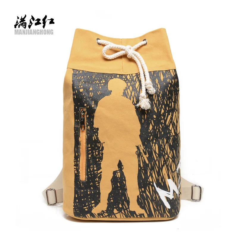 

Manjianghong new hot for teenagers printing backpack fashion casual travel backpack High Quality Canvas Bag 1256