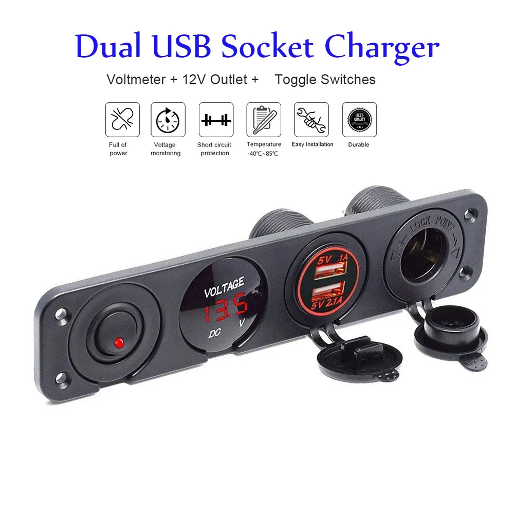 Новое автомобильное зарядное устройство с двумя usb портами 2 1 А панель