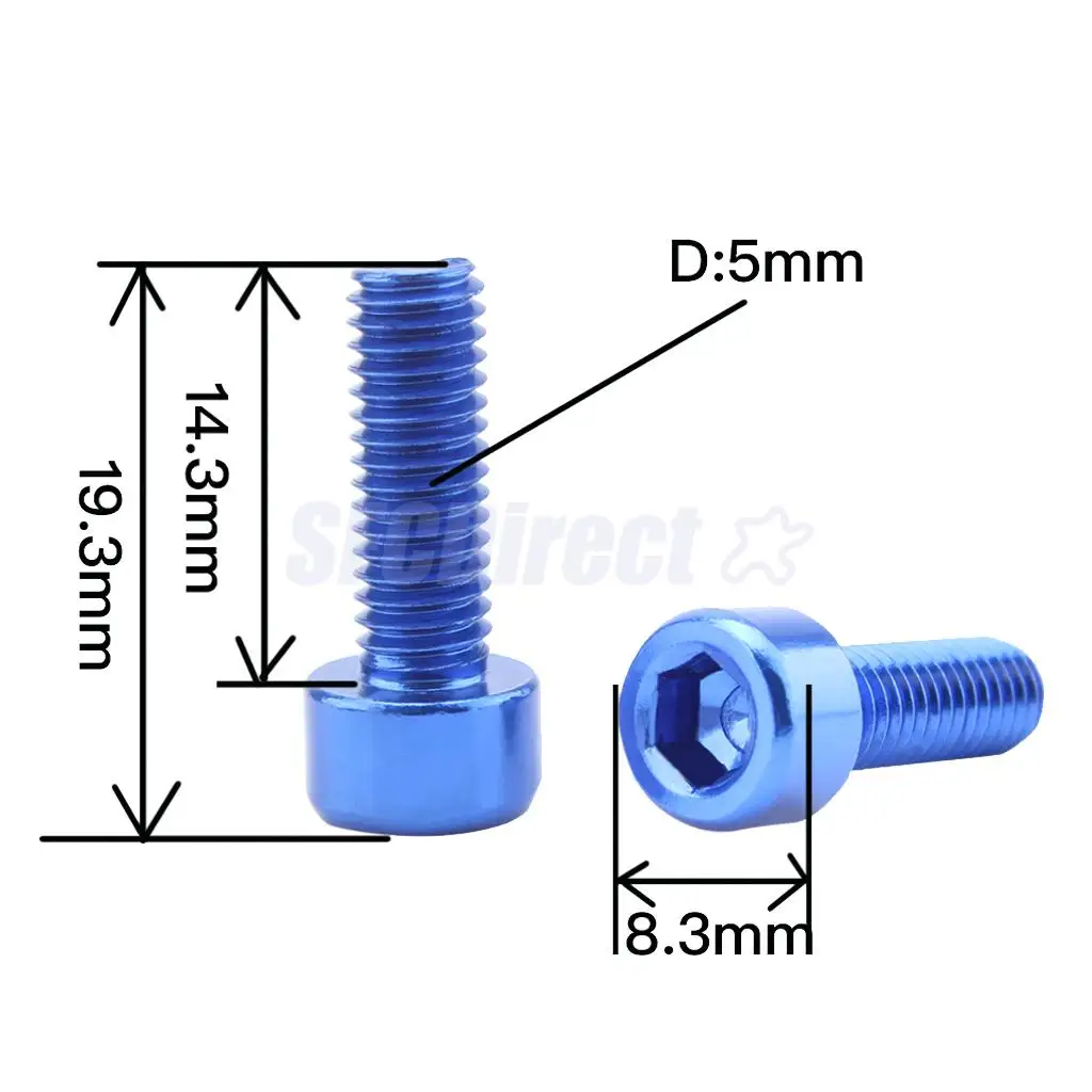 12x Aluminum Alloy Bike Water Bottle Cage Bolts Holder Socket Screw Green Blue Red