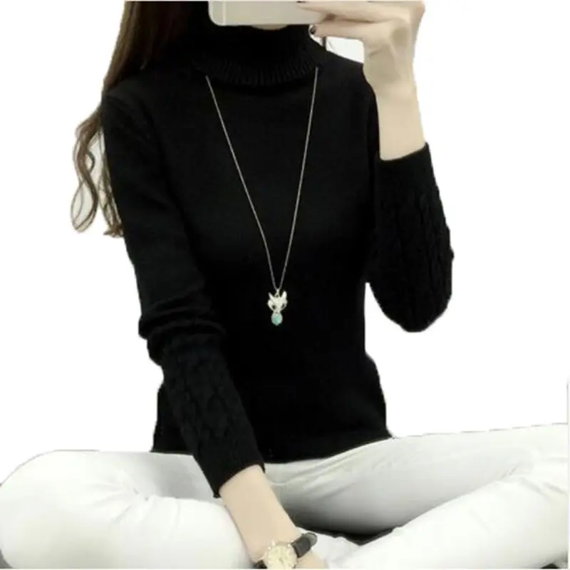 Women Turtleneck Winter Sweater Women 2019 new Long Sleeve Knitted Women Sweaters And Pullovers Female Jumper Tricot Tops QH0812