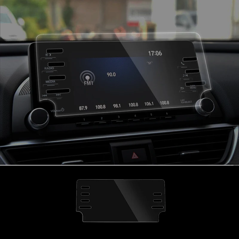 Для Honda Accord 10th Автомобильный gps навигационный экран стальная защитная пленка приборная панель обезболивающая пленка автомобильные наклейки аксессуары - Название цвета: 7 holes Transparent
