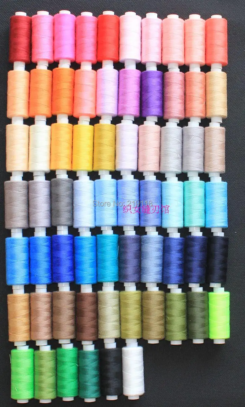 66 цветов смешанных швейных нитей, швейных машинных частей terstyle полиэфирных нитей, 388 ярдов/цвет
