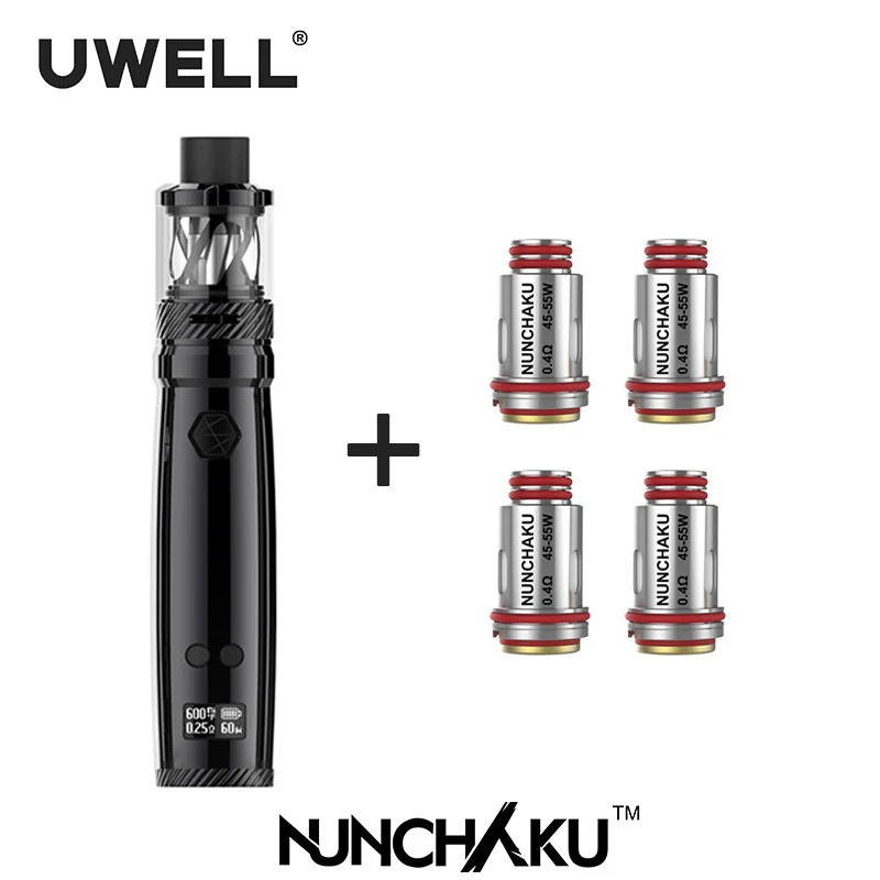 UWELL NUNCHAKU Kit & Coil Set 5 80 Вт с емкостью мл 18650 батареей или USB зарядкой (без батареи)