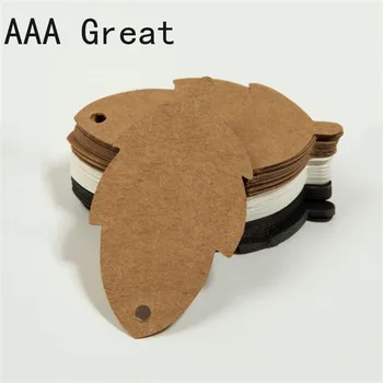 

100Pcs/Lot Wedding Party Kraft Paper Hang Tags Favor Label Price Gift Cards For Home Party Portable Drop Shipping Hole Packaging