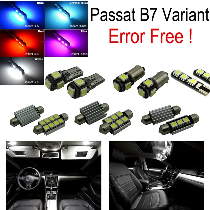 

15pc X canbus error free Passat B7 LED Interior dome map Light Kit package Variant version ONLY (2012+)