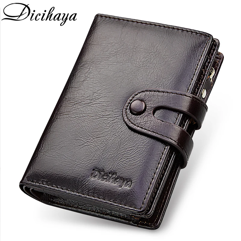 DICIHAYA Brand Wallet Genuine Leather Men Wallets Coin Purse Short Male
