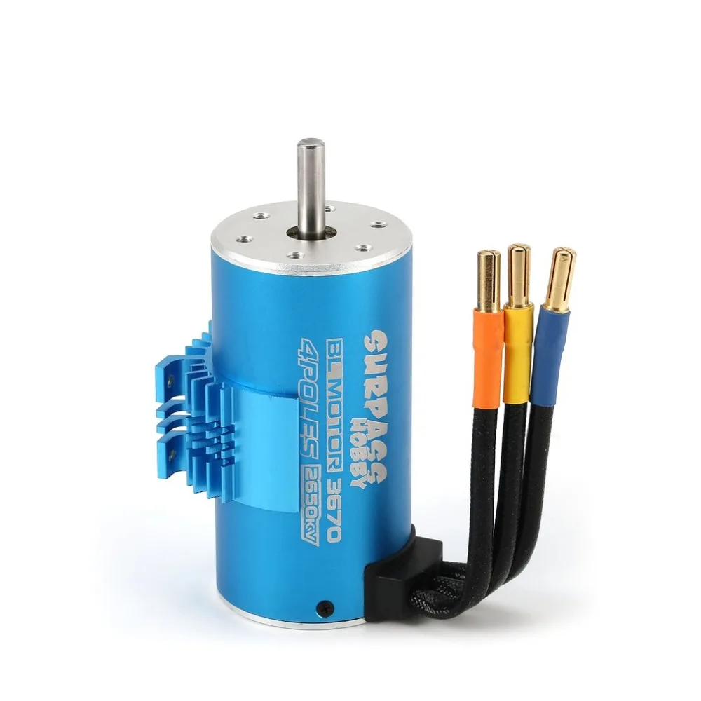 

SURPASSHOBBY 3670 2650KV 2Y 5mm Brushless Motor with Heat Sink for 1/8 RC Remote Control Car Parts Spare Parts Component fz