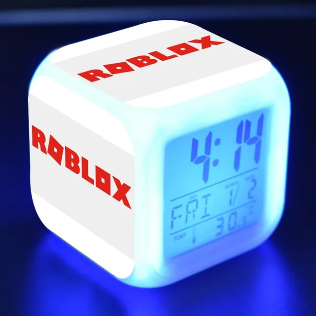 Kids Alarm Clock Roblox LED Light 7 Color Change Digital Alarm Clock