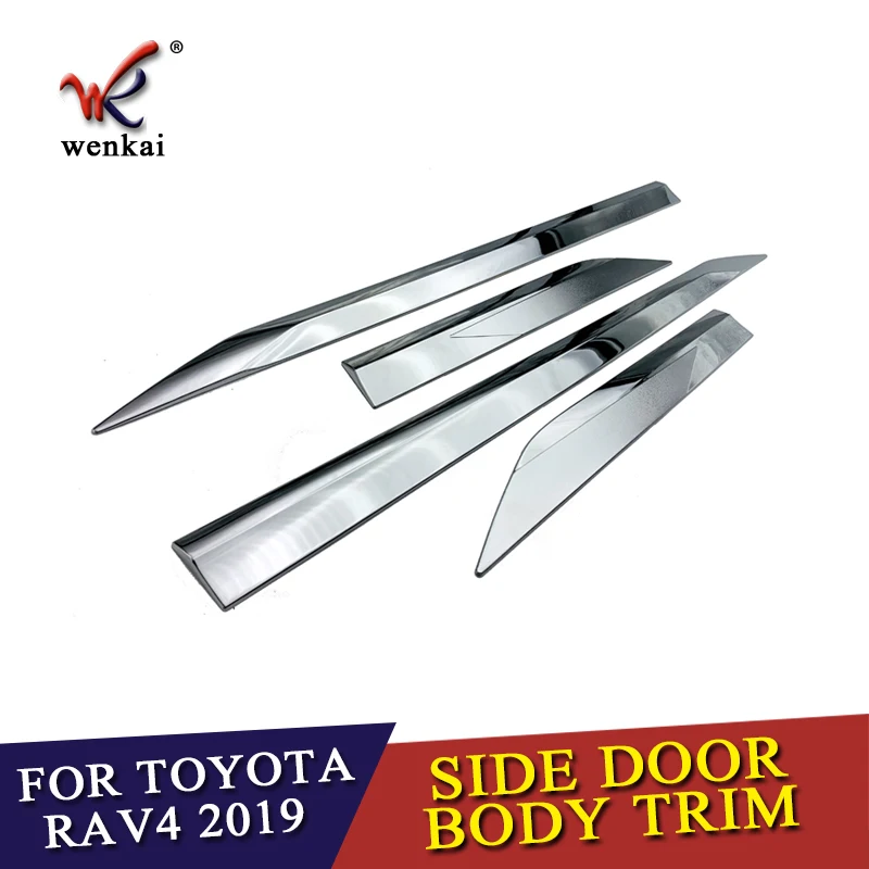 ABS Chrome Door Body Molding Fit For Toyota RAV4 2019 2020 Car Accessories Side Strips Trim Cover