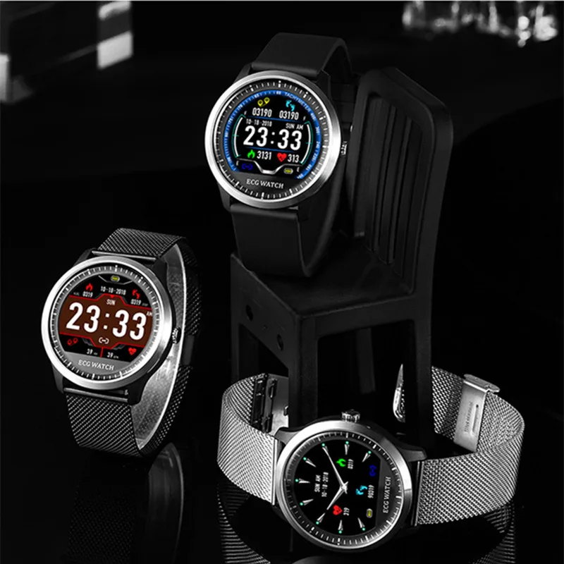 N58 ECG PPG Smart Watch HRV Report Heart Rate Monitor Blood Pressure Smartwatch Round Screen