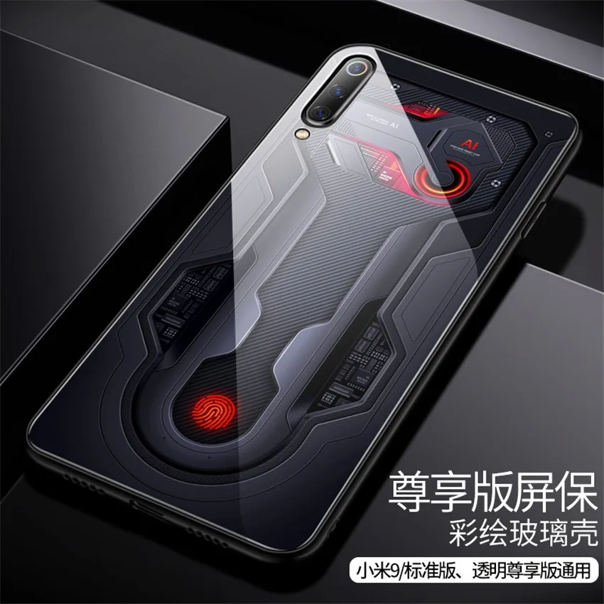 Aixuan Glass Case For Xiaomi mi 9Mi9 ExplorerXiaomi mi 9 SE Case painted Tempered Glass Silicon Protective full Cover Cases (13)