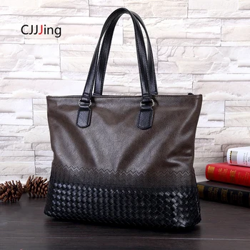 

Men's Briefcase Laptop Bag Office Business Handbag Men Fashion Weaving Style Bags Leisure Crossbody Bag CJJJing