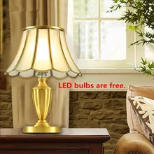 Роскошный медный Настольный абажур для лампы Luminaria de Mesa E27 Lampara светодиодный Escritorio Tafellamp лампа для чтения книг отель Вилла настольная лампа