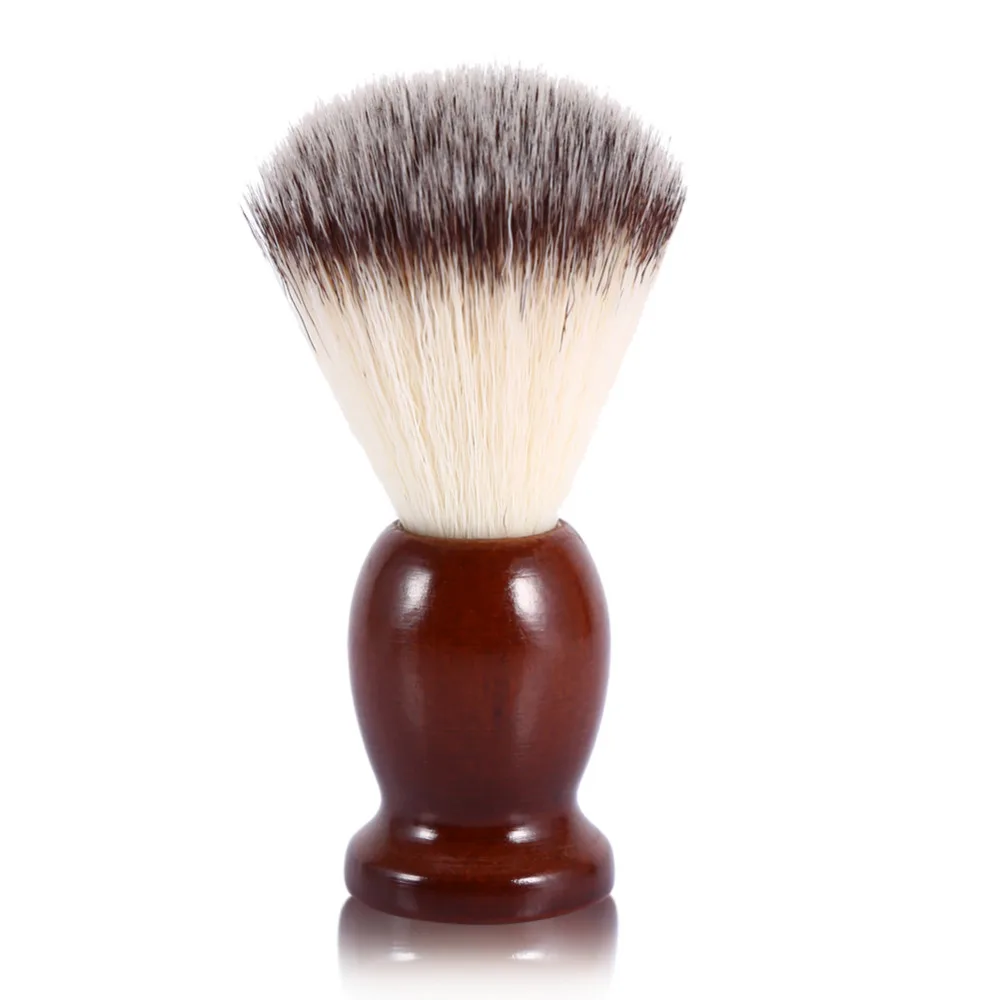 

Professional Men's Shaving Brush Wood Handle Mustache Cleansing Barber Soft Nylon Hair Facial Clean Shaving Brush High Quality