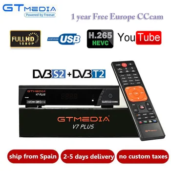 

GTmedia V7 PLUS Full HD Satellite Receiver Combo DVB-S/S2+T/T2 Support H.265 Newcam powerVU Bisskey vs Freesat V7 V8 +USB WIFI