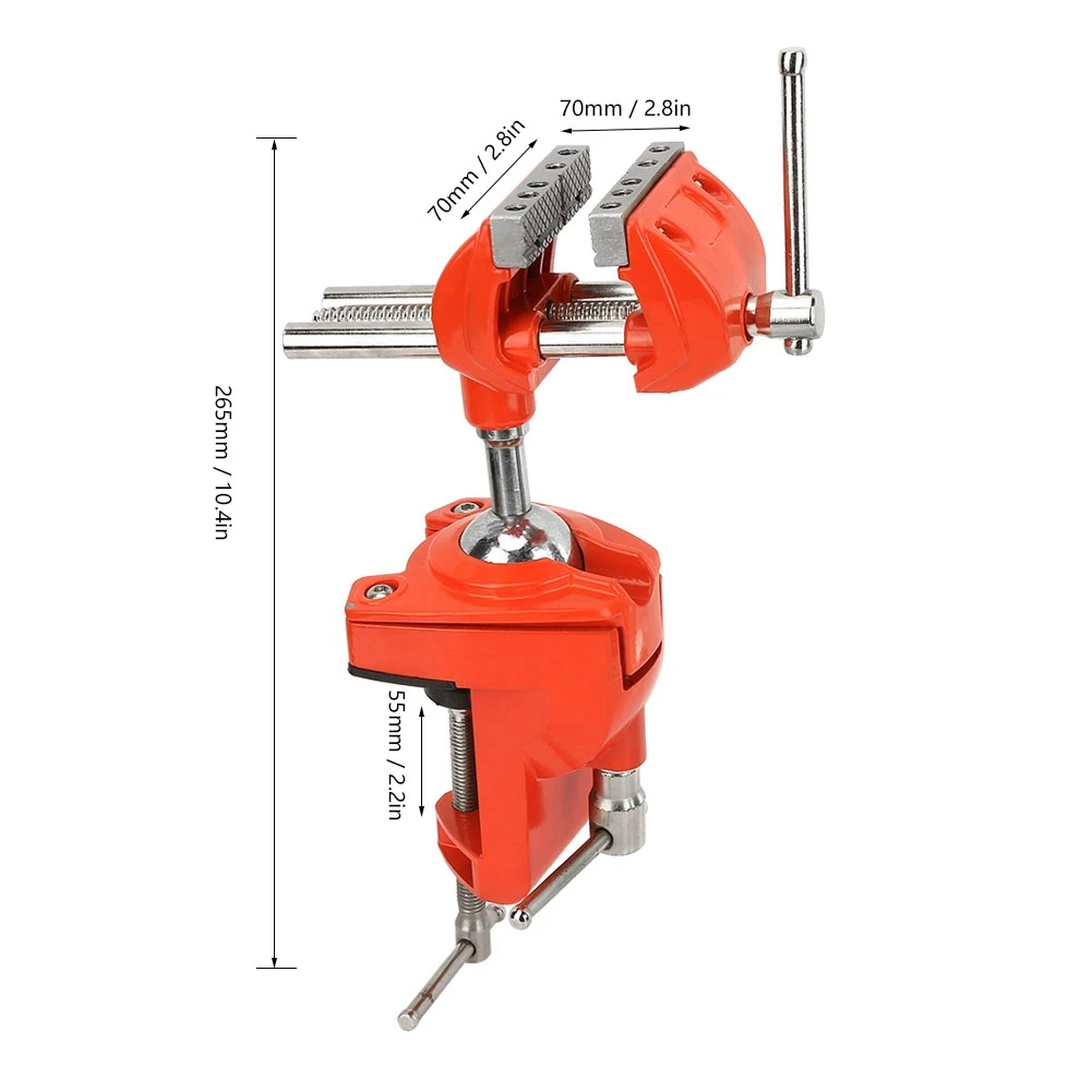 70 мм сверхмощный мини 360 градусов вращающийся зажим тиски регулируемые 70 мм Ширина челюсти тиски, стол зажим для верстака по дереву все стали