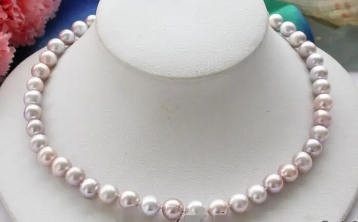

3885 lavender round freshwater pearl necklace