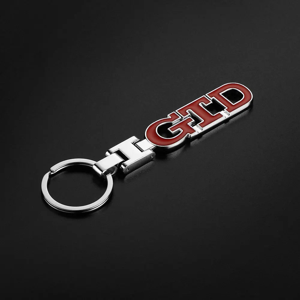 

For VW Volkswagen Golf Polo Sedan Jetta Touareg 4 5 6 7 3D Metal GTD Emblem Auto Keychain Key Chain Ring Holder Car Accessories