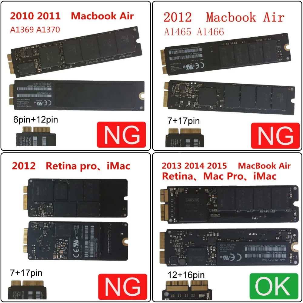 PCI Express E 4X M.2 NGFF M Key to 2013 2014 2015 Apple Macbook SSD конвертируемая карта для A1493 A1502 A1465